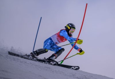 Martina Vozza ITA (B2) competes in the Women’s Slalom Vision Impaired Para Alpine Skiing at the Yanqing National. Beijing 2022 Winter Paralympic Games, Yanqing, China, Saturday 12 March 2022. Photo: OIS/Joel Marklund. Handout image supplied by OIS/IOC